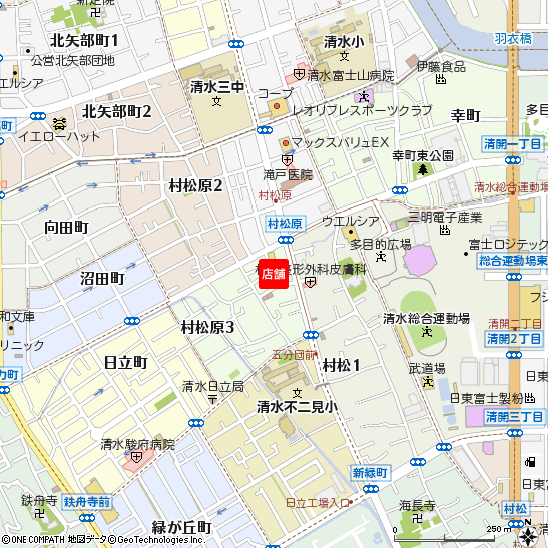 梅田町支店付近の地図